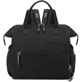 Große Wickeltasche Tragetasche, 14 Taschen, Babytasche mit Kinderwagen-Clips und 3 isolierten Taschen, Geschenke für Babypartys (schwarz, groß) - L