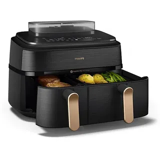 Philips 5000 Series Steam Airfryer Dual Basket NA552/00 Dunkelgrau/Kupfer