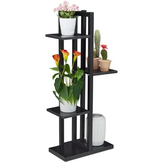 Relaxdays Blumenregal Metall 93 x 42,5 x 22,5 cm Schwarz