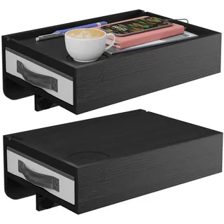 Relaxdays Nachtschrank 2er Set 37 x 26,5 x 14 cm Schwarz/Grau