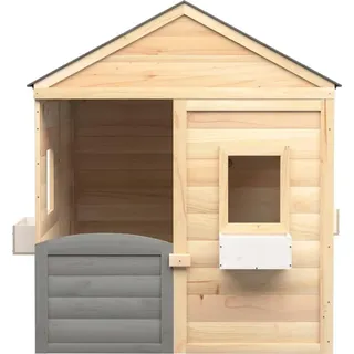 vidaXL Spielhaus mit Abschließbarer Tür und Blumentöpfen Tannenholz