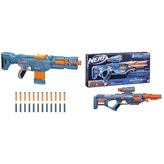 Nerf Elite 2.0 CS-10 Blaster mit 24 Nerf Darts und 10er Magazin & Elite 2.0 Eaglepoint RD-8 Blaster, 8-Dart Trommel, Abnehmbares Fernrohr und Abnehmbarer Lauf, 16 Nerf Darts, Bolzen