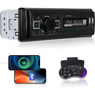 NHOPEEW Autoradio 1 Din mit DAB - Bluetooth Autoradio mit FM Radio Lenkradsteuerung USB Typ C TF Karte AUX U Disk Eingang