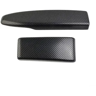 , ABS Carbon Fiber Armrest Box Panel Cover, Designed For Benz C W204 E W212, Includes Adhesive, Pack Of 2