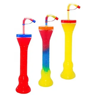 JG-Verpackungen 5 Slush EIS Becher, Becher + Deckel + Trinkhalm, 330/350ml