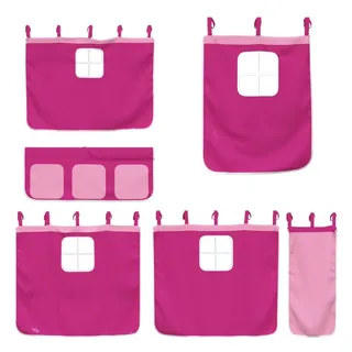 vidaXL Vorhänge für Hochbett Rosa Polyester