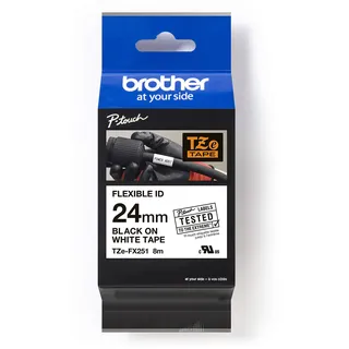 Brother TZe FX251 schwarz/weiß 24mm