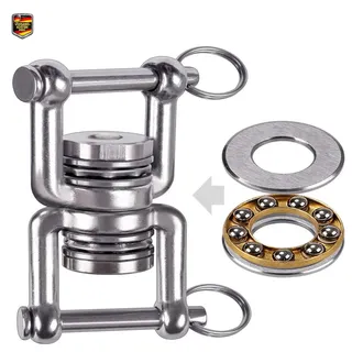 BeneLabel Drehwirbel Hängesessel Schaukel Drehgelenk/D Offene | Hängematte Aufhängung Yoga Turnringe Kletterringe Schwenkgrill Seilwirbel,Edelstahl,360 Drehbar,Kugellager,816kg