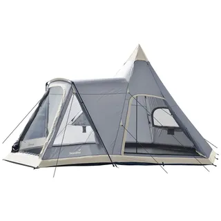 Skandika Zelt - Tipi Hetta 460 Protect Plus - Indianerzelt für 6 Personen - 3m Stehhöhe grau 6 PERSONEN
