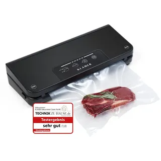 Klamer Vakuumiergerät Classic Pro 80 - Vakuumierer für trockene oder feuchte Lebensmittel und Sous Vide, inkl. Vakuumier-Beutel und Schlauch