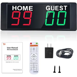 YZ LED Tragbare Elektronische Anzeigetafel Fussball, Tischtennis Zähler, Tennis Punktezähler, Digital Scoreboard Anzeigetafel, Cornhole Zähltafel, für Volleyball, Basketball, Badminton Indoor Outdoor