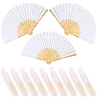 Gativs Fächer Weiß 12 Stück Handfächer Weiß Fächer Sommer Weiß Hochzeitsfächer Fächer Hochzeit Fächer Weiß Hochzeit Papierfächer Hochzeit Hochzeitsfächer Weiss Fächer Weiss Hochzeit