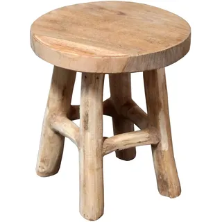 Holzhocker rund braun