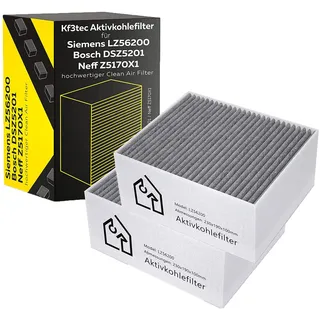 KF3TEC® Aktivkohlefilter 2er Set für Siemens/Bosch/Neff/Gaggenau Cleanair Filter DSZ5201 / LZ56200 / Z5170X1 / 00678460 (Siemens/Bosch/Neff/Gaggenau Filter - DSZ5201 / LZ56200 / Z5170X1 / 00678460)
