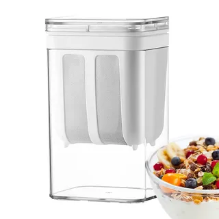 Griechischer Joghurtbereiter, 1800 ml griechischer Joghurtbereiter mit feinmaschigem Siebkorb, großes Fassungsvermögen für hausgemachten dicken griechischen Joghurt und Sojamilch