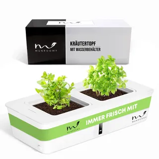 Munroomy - Indoor Gewächshaus selbstbewässernd Kräutertopf Set