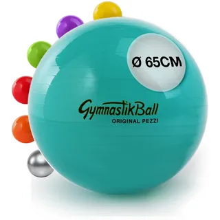 PEZZI - Gymnastikball Original Pezziball Standard 65cm Ø – Sitzball für Therapie, Sport & Büro - Universeller Trainingsball aus robustem PVC belastbar bis 400 kg – Grün
