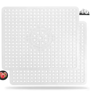 HSDLEWJ 2 Stück Spülbeckeneinlage Gummi, Spülbeckenmatte Sink Mat Spülmatte für Spülbecken Einlage Matte für Spülbeckenschutz Spritzschutz Waschbecken Spülmatte Abtropfmatte (Weiß-Rechteck)