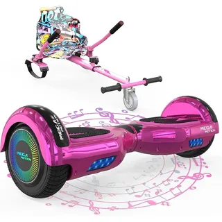 MEGA MOTION Hoverboards mit Hoverkart für Kinder, 6.5 Zoll Hoverboards mit Bluetooth - Rosa - Rosa