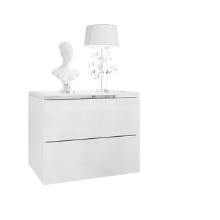 lookway Nachtschrank Aurora II 50 x 40 x 37 cm Weiß/Silber