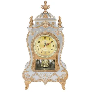 MOUMOUTEN Vintage Tischuhr, Vintage Tischuhr im europäischen Stil, antike Wanduhr mit Pendel für Heimdekoration