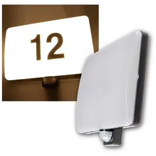 ChiliTec LED Wandleuchte "PADAR" mit PIR-Sensor IP65, 20W, mit Hausnummer & Buchstaben