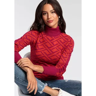 MELROSE MELROSE, Rollkragenpullover in rot-pink | Gr. 38,