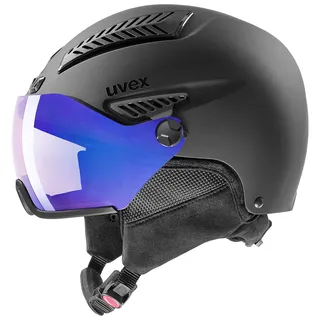 uvex hlmt 600 Vario - Skihelm für Damen und Herren - mit Visier - individuelle Größenanpassung - Black matt - 59-61 cm
