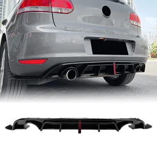 3 x Heckstoßstangen-Diffusor-Lippe mit Licht für Volkswagen Golf 6 MK6 2008–2012