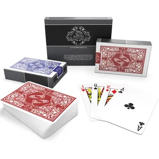 Bullets Playing Cards, wasserfeste Plastik Spielkarten, Bridge Size, Standard Index, inklusive Cut-Card -Pokerkarten Kartenspiel Kartendeck Skatkarten im Doppelpack, 2 Eckzeichen
