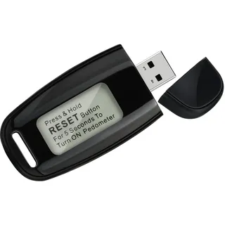 Flintronic 3D-Schrittzähler, tragbarer, USB-wiederaufladbarer Sport-Schrittzähler mit Lanyard, verfolge Schritte in Echtzeit, für ältere Kinder/Fitness Herren/Frauen/Ältere, Schwarz