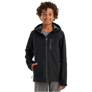 KILLTEC "Jungen Softshelljacke/Outdoorjacke mit Kapuze Jungen, Softshelljacke schwarz, 152, 43198-000
