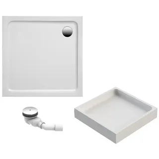 Schulte Duschwanne Adria aus hochwertigem Sanitäracryl, 100x100 cm inkl. Wannenträger und Überlaufschutz, Pflegeleicht und alterungsbeständig, Größe: wählbar