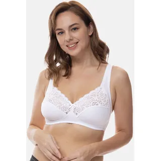 DORINA Bügelloser BH "Georgina", Damen, Gr. 90, Cup D, weiß, Jersey, Obermaterial: 75% Baumwolle, 19% Polyamid, 6% Elasthan, unifarben, BHs, mit Spitze, stützendes Unterbrustband, Full-Cup
