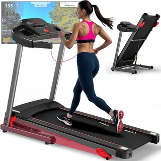 CharonFit T300 Laufband für Zuhause Klappbar mit Steigung bis 12km/h: 2.5-PS-Motor, 120KG Tragfähigkeit, App kompatibel - 2 Jahre Garantie