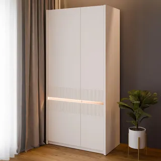 Forte Oak Squere Kleiderschrank 95,3x52x197,9 beige