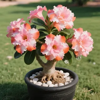 Wüstenrose/Adenium obesum/Sukkulent Wüstenrose/Zimmer Wüstenrose-Mehrjährig winterhart,Herbstpflanzung für Frühlingsschönheit-1 Rhizome-B