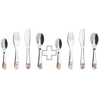 Koru Kids Koru Kids® Kinderbesteck Wildlife – 4-teiliges Set – Kinderbesteck Edelstahl – Kinder Besteckset - Kinder Essbesteck - spülmaschinengeeignet – Kinder Besteck ab 3 Jahre - poliert