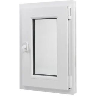 BRAVO Kunststofffenster Kunststoff Fenster Dreh/Kipp 40x60cm Anschlagrichtung Rechts mit Griff, (1 St) weiß