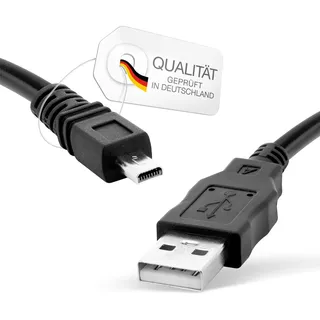 CELLONIC 1x > USB A Datenkabel kompatibel mit Sony DSLR-A200 (α200) | 2.0, 1.5m, PVC, schwarz, für Sony DSLR-A350 (α350), DSLR-A300 (α300), DSLR-A100 (α100), Cyber-shot DSC-W830, DSLR-A700 (α700)