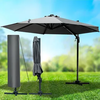 BRAST Alu Ampelschirm Ø300 cm grau 
