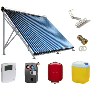 Solarthermie Komplettset JINYI 1x20 R√∂hren 3,3m¬≤ mit Schrägdachmontage