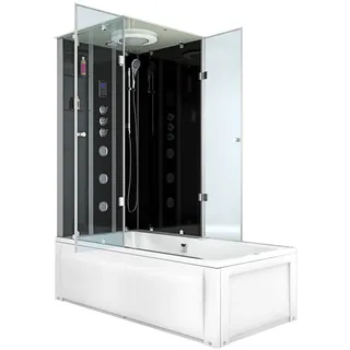 AcquaVapore Dusche Wanne Kombination K05-R33-EC 90x180 cm mit 2k Scheiben Versiegelung