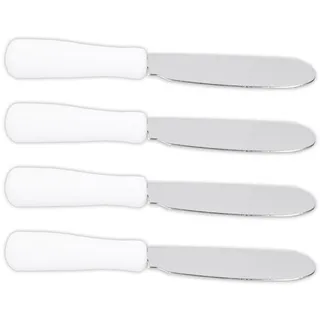 Alpina Buttermesser 4x BUTTERMESSER 10cm Edelstahl Weiß Set Speisemesser Butter 67 (4 Stück), Frühstücks Messer