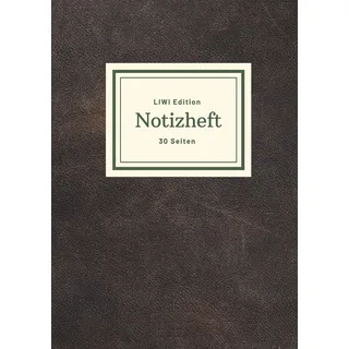 LIWI Literatur- und Wissenschaftsverlag Dünnes Notizheft A5 liniert - Notizbuch 30 Seiten 90g/m2 - Softcover schwarz