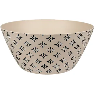 alles-meine.de GmbH große XL - Obstschale/Salatschüssel/Gemüseschüssel/Popcornschale - Mandala - Retro & Nostalgie Design - blau/Creme - 4,1 Liter - Ø 25,5 cm - groß - au..