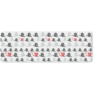 MuchoWow Mauspad Schnecken - Valentinstag - Design (1-St), Gaming, Büro, Mousepad XXL, Großes, Mausunterlage, 90x30 cm bunt 90 cm x 30 cm