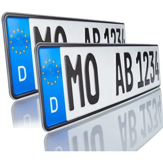 KFZ-Kennzeichen für Ihr Auto | 520x110 mm | Amtliches Euro-Kennzeichen | Nummernschild mit individueller Prägung | Made in Germany | 1 Stück