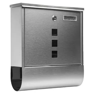 Grafner Design Wandbriefkasten Edelstahl inkl. Zeitungsrolle eckig