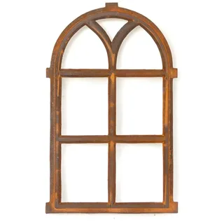 Antikas | Eisenfenster mit Rundbogen | ca. 66 x 39 cm | Als Landhausfenster, Gartenfenster und Garagenfenster